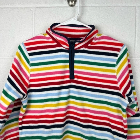 Colorful Land’s End Fleece & Fuzzy 3/4 Zip Striped Jacket Size Youth XL - Picture 8 of 8